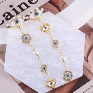 Kate Spade Asymmetrical Long Evil Eye Earrings